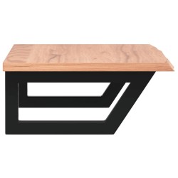 Étagère de vasque murale acier et bois de chêne massif 625585625585