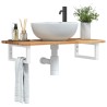 Étagère de vasque murale acier et bois massif d'acacia 625590625590