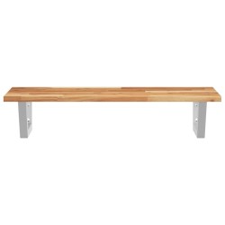Étagère de vasque murale acier et bois massif d'acacia 625592625592