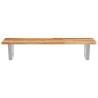 Étagère de vasque murale acier et bois massif d'acacia 625592625592