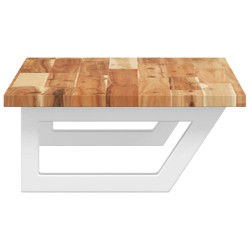 Étagère de vasque murale acier et bois massif d'acacia 625592625592
