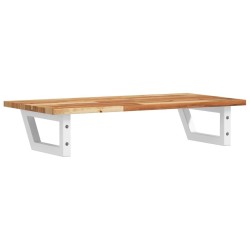 Étagère de vasque murale acier et bois massif d'acacia 625592625592