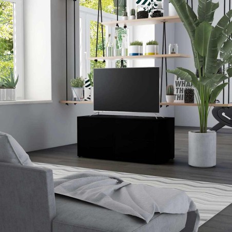 Meuble TV Noir 80x34x36 cm Bois d'ingénierie 625593625593