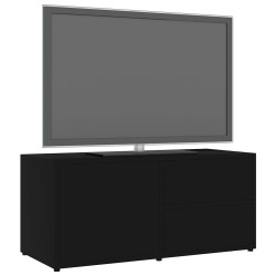Meuble TV Noir 80x34x36 cm Bois d'ingénierie 625593625593