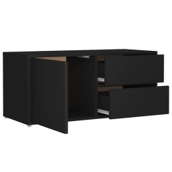 Meuble TV Noir 80x34x36 cm Bois d'ingénierie 625593625593