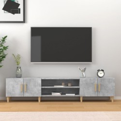 Meuble TV gris béton 180x31,5x40 cm bois d'ingénierie 625594625594
