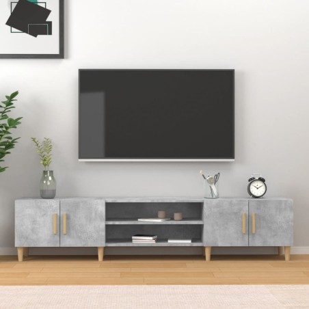 Meuble TV gris béton 180x31,5x40 cm bois d'ingénierie 625594625594
