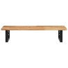 Étagère de vasque murale acier et bois massif d'acacia 625595625595