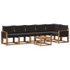 Ensemble de canapés d'extérieur 7 pcs Naturel et noir 625600625600