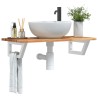 Étagère de vasque murale acier et bois massif d'acacia 625602625602
