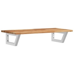 Étagère de vasque murale acier et bois massif d'acacia 625602625602