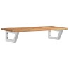Étagère de vasque murale acier et bois massif d'acacia 625602625602