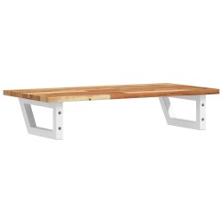 Étagère de vasque murale acier et bois massif d'acacia 625602625602