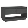 Meuble TV Gris 74x34x40 cm Bois de pin massif 625604625604
