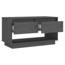 Meuble TV Gris 74x34x40 cm Bois de pin massif 625604625604