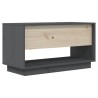 Meuble TV Gris 74x34x40 cm Bois de pin massif 625604625604