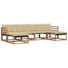Ensemble de canapés d'extérieur 6 pcs Naturel et Beige 625614625614