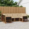 Ensemble de canapés d'extérieur 6 pcs Naturel et Beige 625615625615