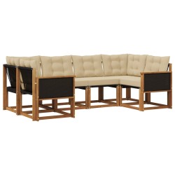 Ensemble de canapés d'extérieur 6 pcs Naturel et Beige 625615625615