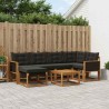 Ensemble de canapés d'extérieur 7 pcs Naturel et noir 625618625618