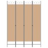 Paravent 4 panneaux Beige 160 x 220 cm Tissu 625620625620