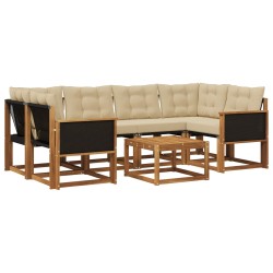 Ensemble de canapés d'extérieur 7 pcs Naturel et Beige 625621625621
