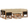 Ensemble de canapés d'extérieur 7 pcs Naturel et Beige 625621625621