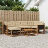 Ensemble de canapés d'extérieur 7 pcs Naturel et Beige 625622625622