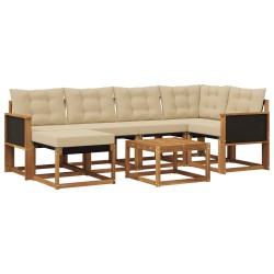 Ensemble de canapés d'extérieur 7 pcs Naturel et Beige 625622625622