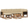 Ensemble de canapés d'extérieur 7 pcs Naturel et Beige 625622625622