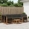 Ensemble de canapés d'extérieur 7 pcs Naturel et noir 625623625623