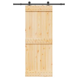 Porte coulissante NARVIK Naturel et noir 80 x 210 cm (152,5 cm) 625629625629