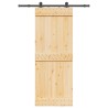 Porte coulissante NARVIK Naturel et noir 80 x 210 cm (152,5 cm) 625629625629