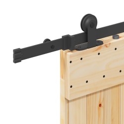 Porte coulissante NARVIK Naturel et noir 80 x 210 cm (152,5 cm) 625629625629