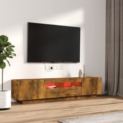 Ensemble de meubles TV avec lumières LED 2 pcs Chêne fumé 625631625631