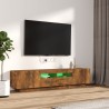Ensemble de meubles TV avec lumières LED 2 pcs Chêne fumé 625631625631