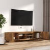 Ensemble de meubles TV avec lumières LED 2 pcs Chêne fumé 625631625631