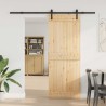 Porte coulissante NARVIK Naturel et noir 80 x 210 cm (213,5 cm) 625632625632