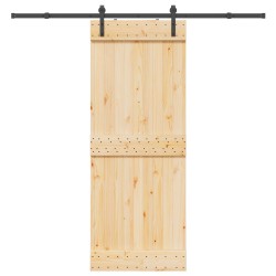 Porte coulissante NARVIK Naturel et noir 80 x 210 cm (213,5 cm) 625632625632