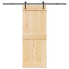 Porte coulissante NARVIK Naturel et noir 80 x 210 cm (213,5 cm) 625632625632