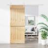 Porte coulissante Naturel et Blanc 80 x 210 cm 625634625634