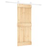 Porte coulissante Naturel et Blanc 80 x 210 cm 625634625634