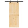 Porte coulissante NARVIK Naturel et noir 80 x 210 cm (152,5 cm) 625636625636