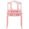 Ensemble de coiffeuse avec tabouret Rose 80x69x141 cm Paulownia 625639625639