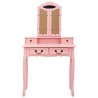 Ensemble de coiffeuse avec tabouret Rose 80x69x141 cm Paulownia 625639625639