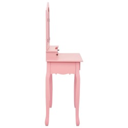 Ensemble de coiffeuse avec tabouret Rose 80x69x141 cm Paulownia 625639625639
