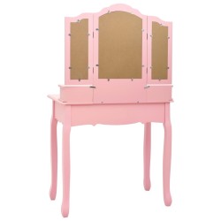 Ensemble de coiffeuse avec tabouret Rose 80x69x141 cm Paulownia 625639625639