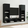 Unités murales TV avec LED 5 pcs 40,5 x 30 x 102 cm Chêne noir 625643625643