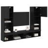 Unités murales TV avec LED 5 pcs 40,5 x 30 x 102 cm Chêne noir 625643625643