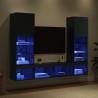 Unités murales TV avec LED 5 pcs 40,5 x 30 x 102 cm Chêne noir 625643625643